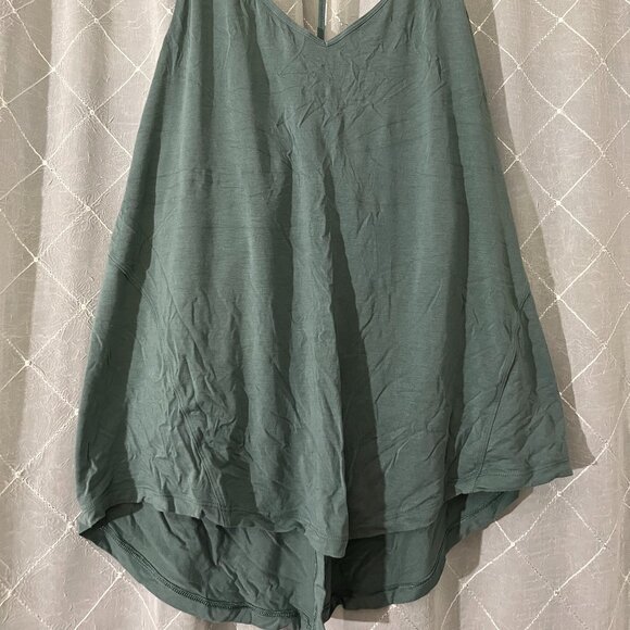 teal lululemon modal-silk yoga top size 14 - Picture 2 of 4